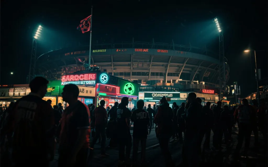 球迷在城市街头与球场之间穿行的旅行观赛场景